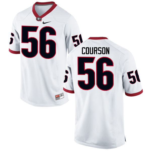 Men Georgia Bulldogs #56 John Courson College Football Jerseys-White